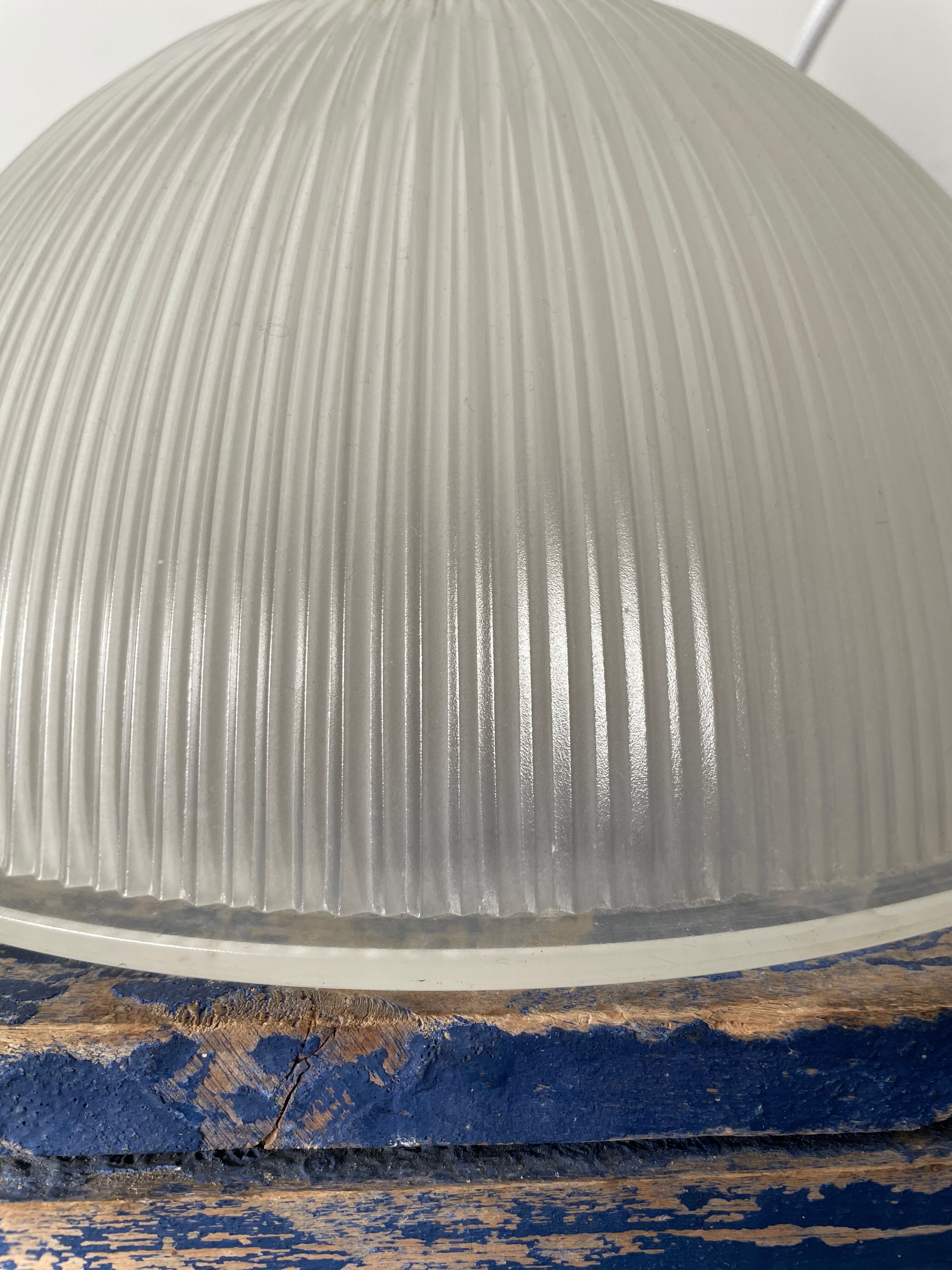Vintage pendant lamp in electrified prismatic glass with new