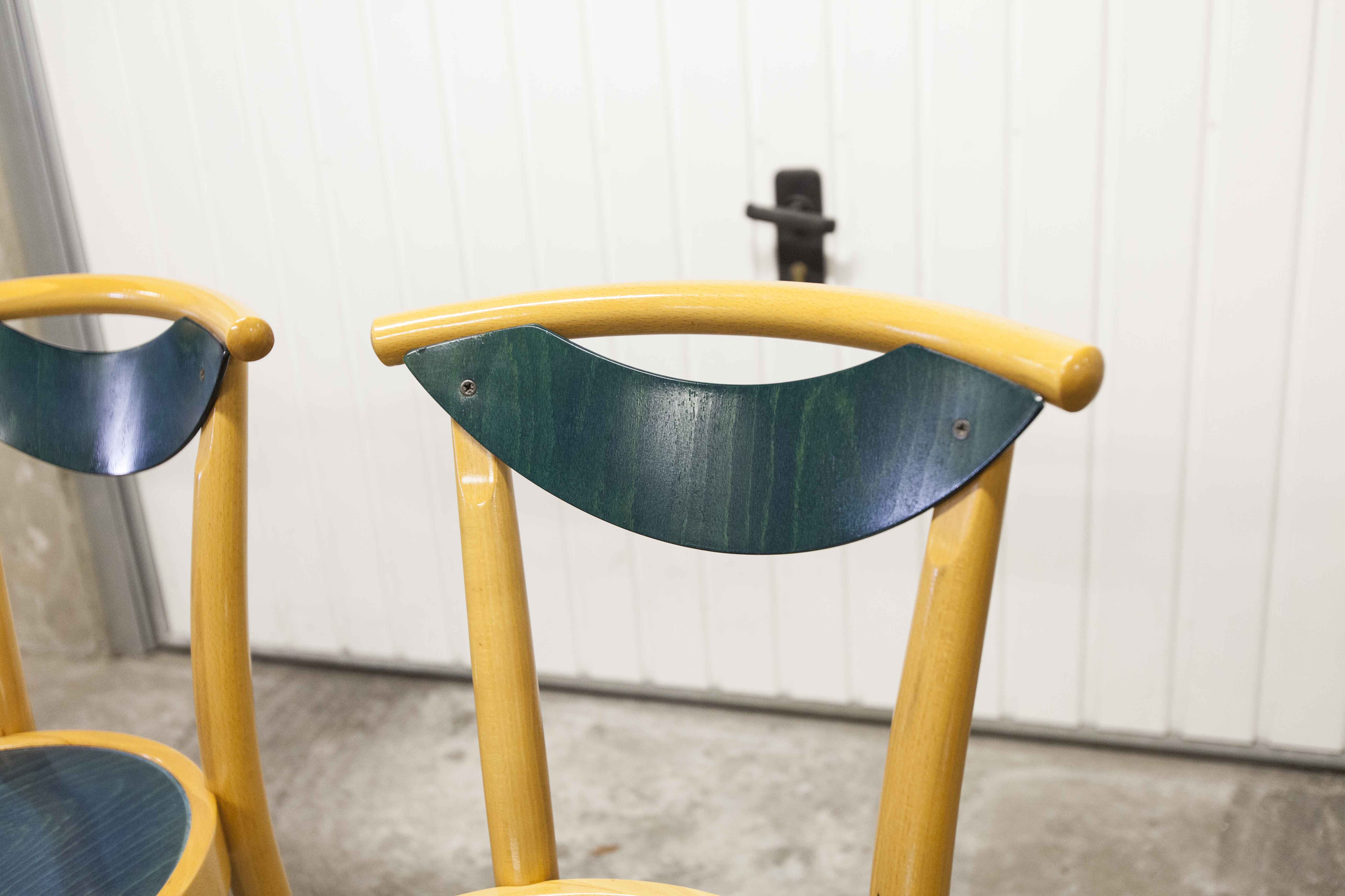 set of 4 chairs bistro Baumann model "Pollen café" design Pagnon / Pelhaître 1997