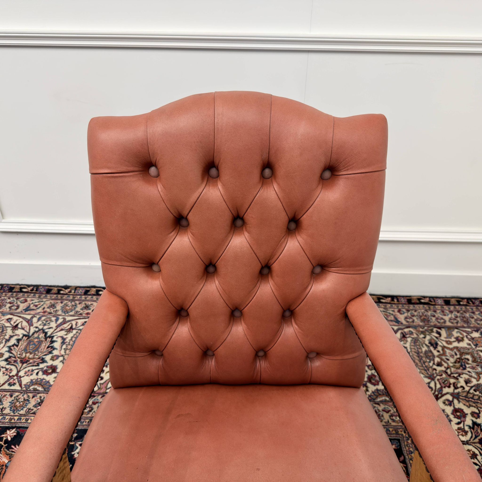 Classic English Salmon Colored Office Chair