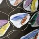 Dish, hand-painted ceramic basket, artistic design.