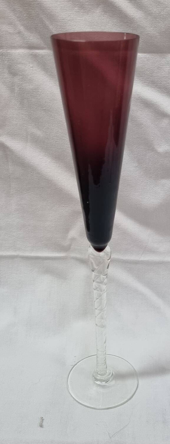 6 Murano colored champagne flutes