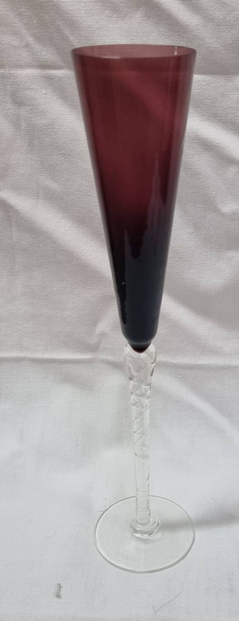6 Murano colored champagne flutes
