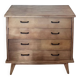 Commode en chêne brut, pieds compas, années 50