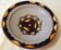 Hollow glazed terracotta dish with oriental decor to hang