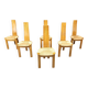 Vintage hich back wicker dining chairs, set of 6 - 1960s