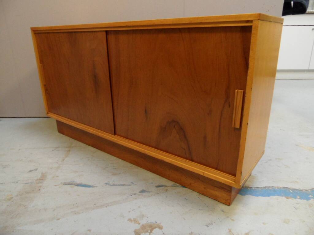 Mid Century vintage filing cabinet with sliding doors 1960's