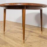 Art Deco Round Extendable Teak Dining Table, France, 1930s