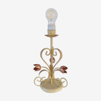 Pied de lampe fleurs vintage par seylumière