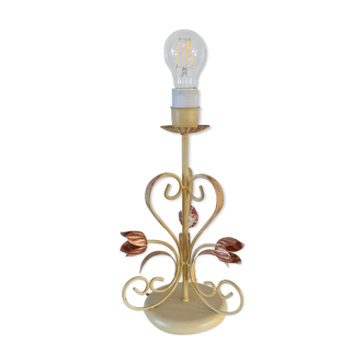 Pied de lampe fleurs vintage par seylumière