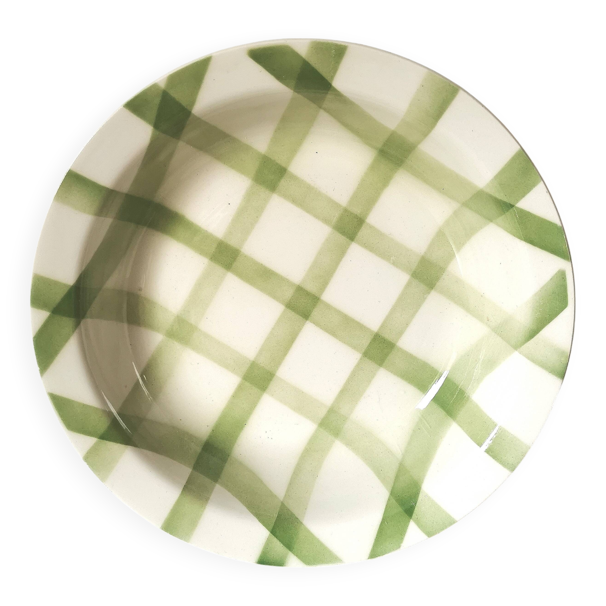 hollow dish Moulin des Loups green tiles