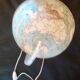 Luminous globe, world map old glass light design tTride vintage 1950