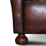 Antique Victorian leather canapé, hand-dyed, 3-4 seats.