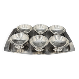 Set of 6 bowls on a tray, mid-century 1960s design