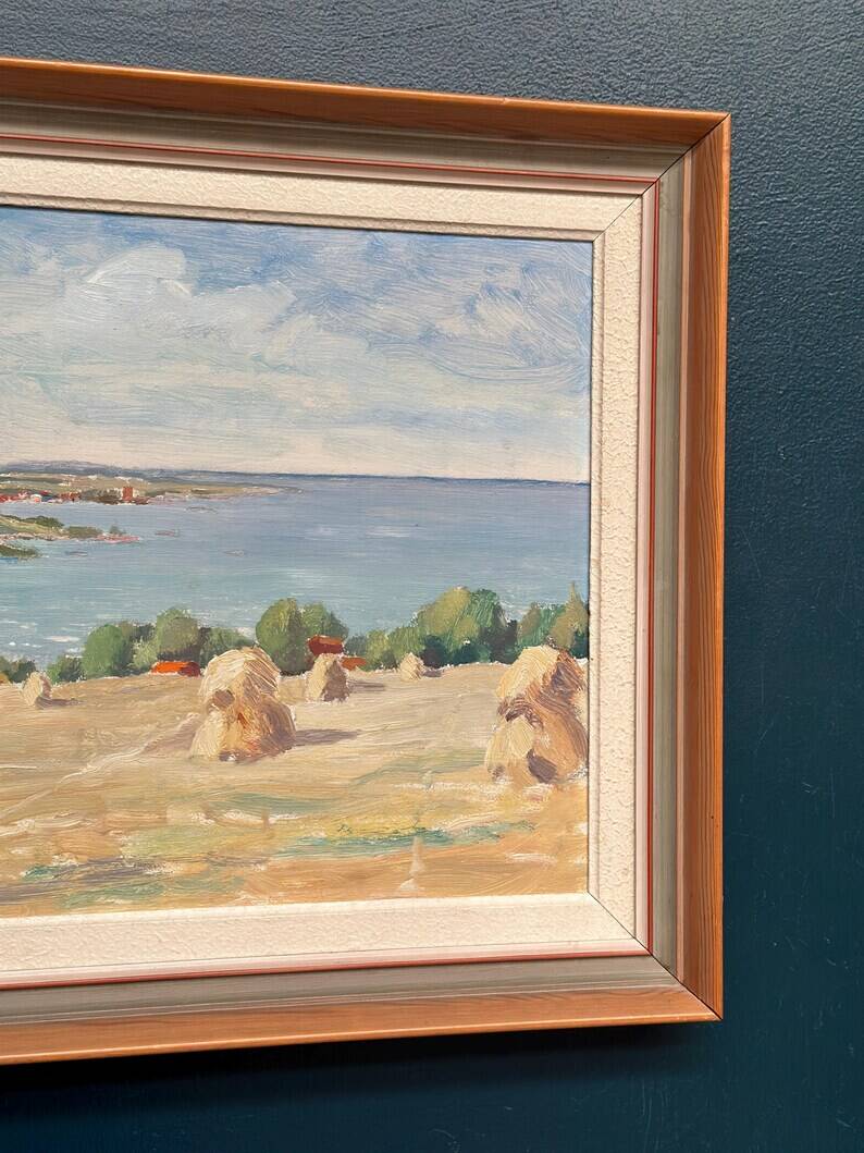 Original Swedish Oil on Panel – “Landscape” by Sven Atterling – Signed – Vintage & Framed – 57 × 49 cm (22.4" × 19.3")