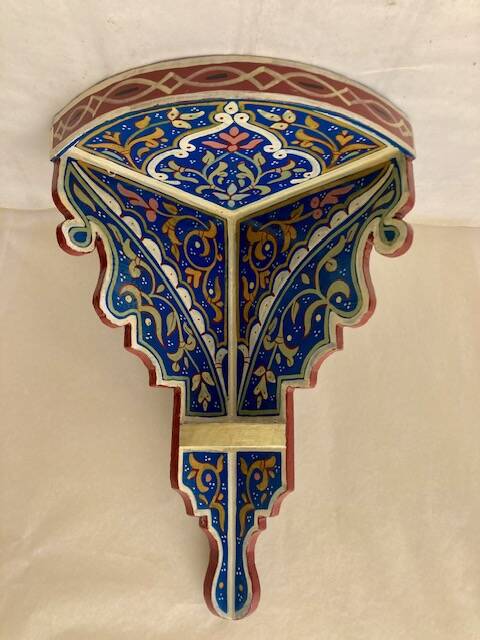 Painted Wood Corner Shelf