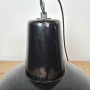 Industrial Black Enamel Factory Pendant Lamp, 1950s
