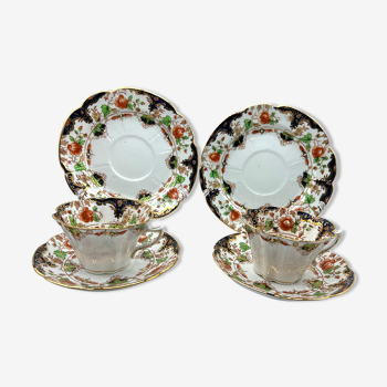 Trio petit déjeuner tasse thé porcelaine Duchess China