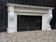 Large Charles X fireplace in white Carrara marble, 19th century.