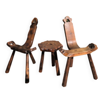 Brutalist chairs and stool