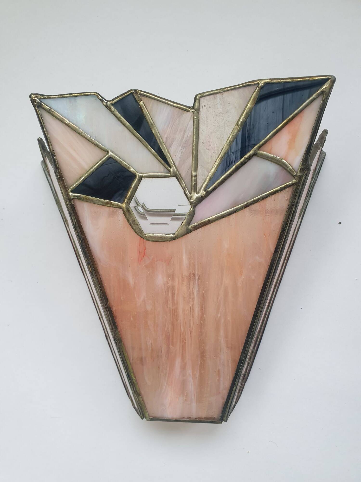 Pair of art-deco stained glass mosaic wall lights