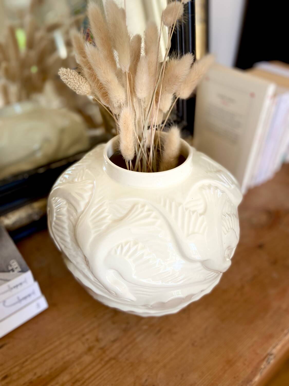 Large earthenware ball vase "Seagulls" - 1970.