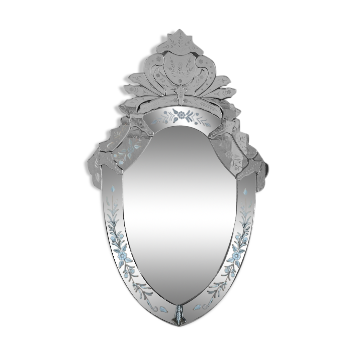 Venetian oval mirror 1970 vintage - 119x74cm