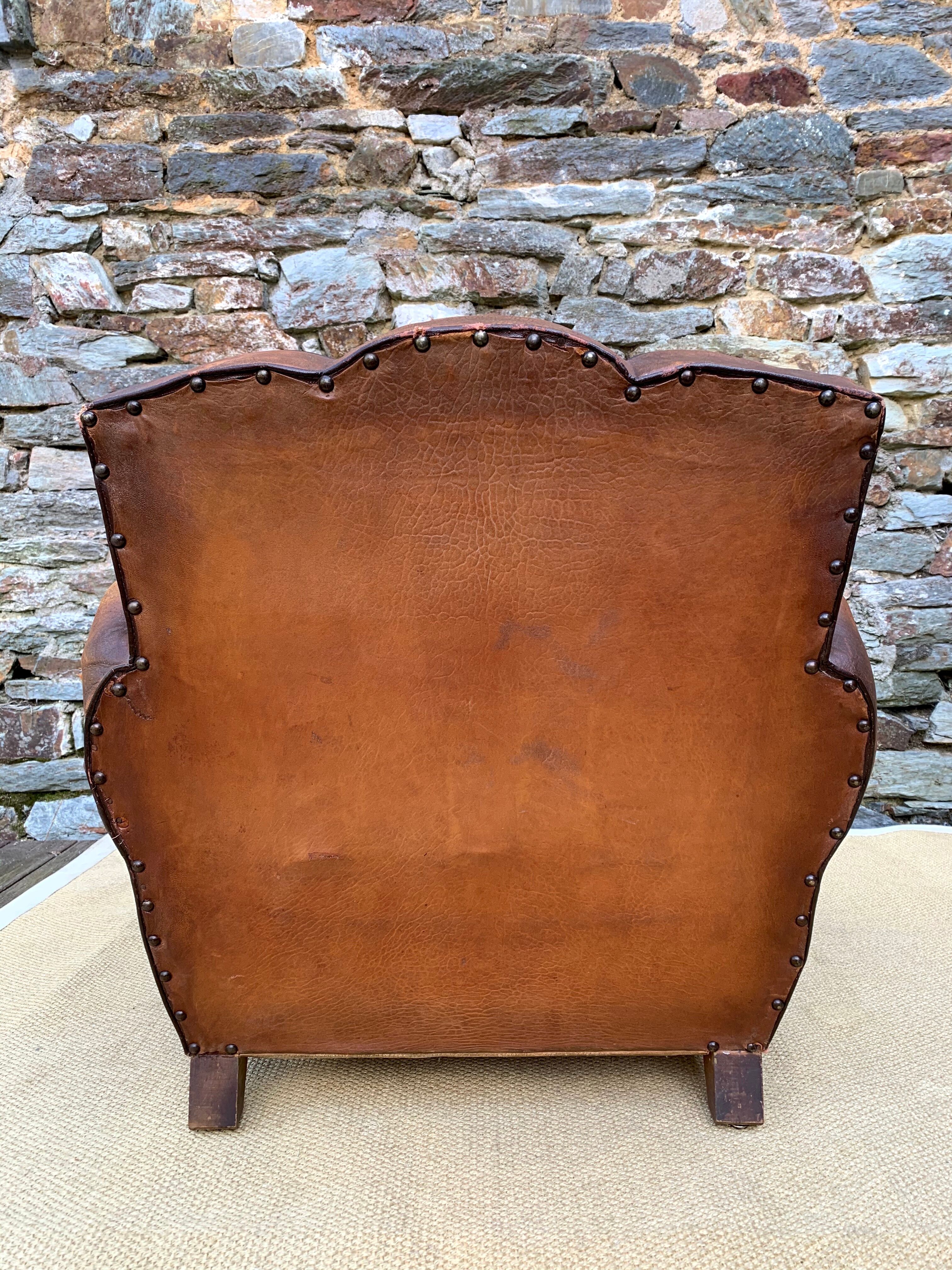 Leather club armchair 1930