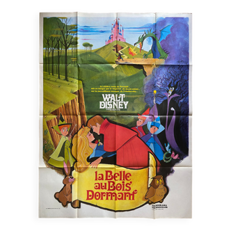 Affiche cinéma "La Belle au Bois Dormant" Walt Disney 120x160cm 1970