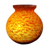 Ball Vase Orange Glass Paste Art Deco Glassware Belle Étoile ?? Unsigned