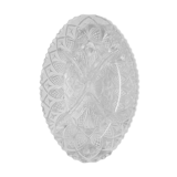 Plat apéritif compartimenté vintage verre ciselé ovale