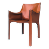 Fauteuil CAB 413 en cuir cognac par Mario Bellini pour Cassina, Italie, années 1970.