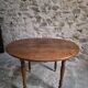 Table à abattants ancienne en chêne français, table à manger ronde, vers 1880–1920