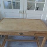 Vintage kitchen table on casters.