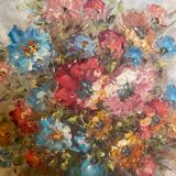 Tableau huile sur toile bouquet
