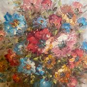 Tableau huile sur toile bouquet