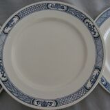 Set of 6 flat plates 1900 Faience K&G Luneville Yvetot L2