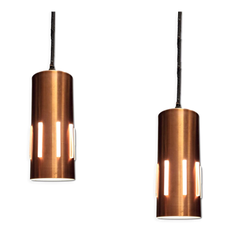 Danish Hammerborg copper pendant lamps, 1960
