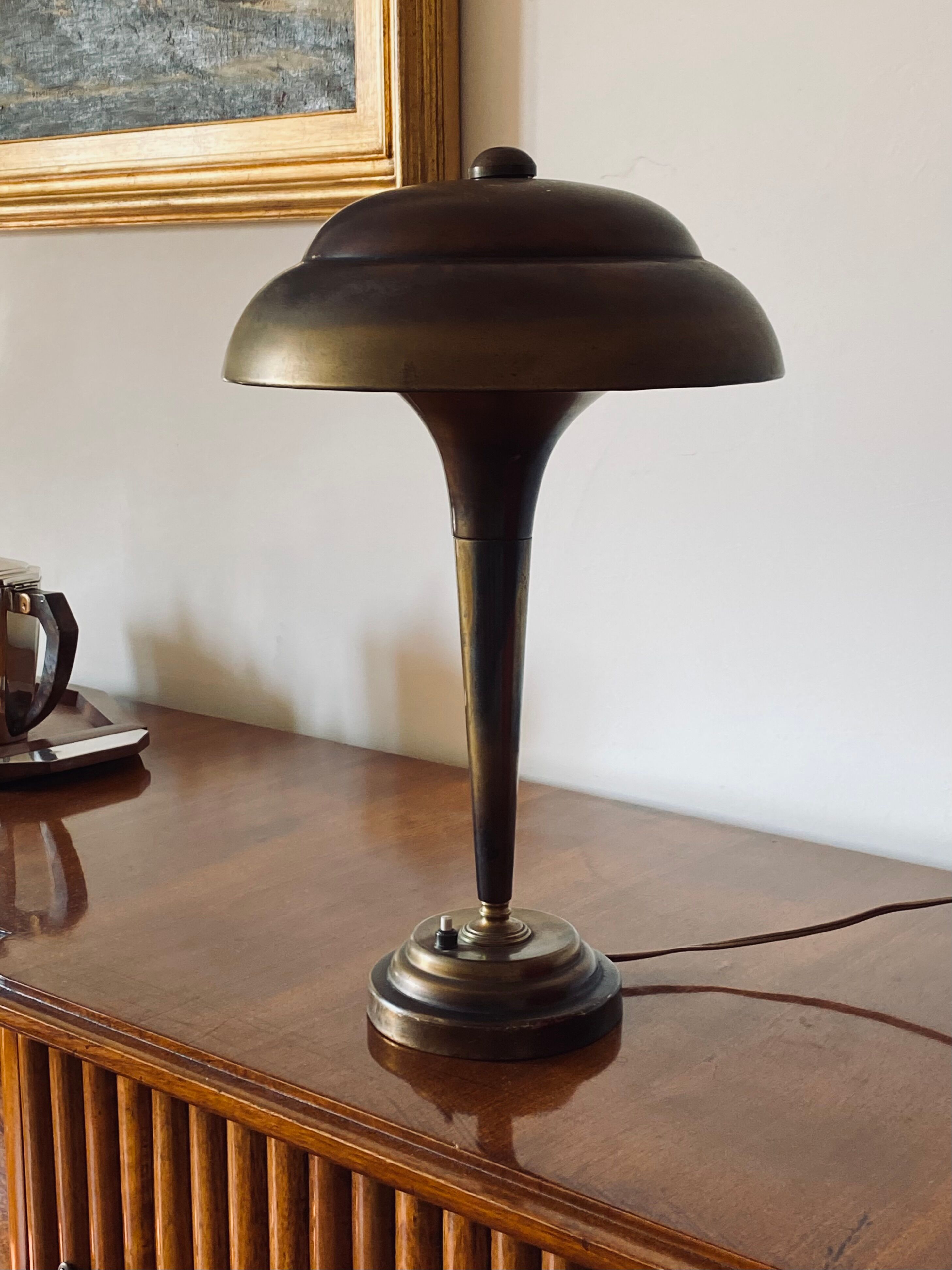 Mid-century brass table lamp, France ca. 1940