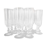 Set 12 flutes with crystalline cut champagne