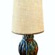 Lamp, Alphonse CYTHÈRE base, flamed stoneware RAMBERVILLIERS and fabric shade.