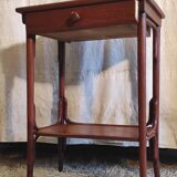 Curved solid wood side table - early 20th century