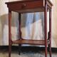 Curved solid wood side table - early 20th century