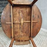 Antique round table drop-leaf table 125 cm walnut