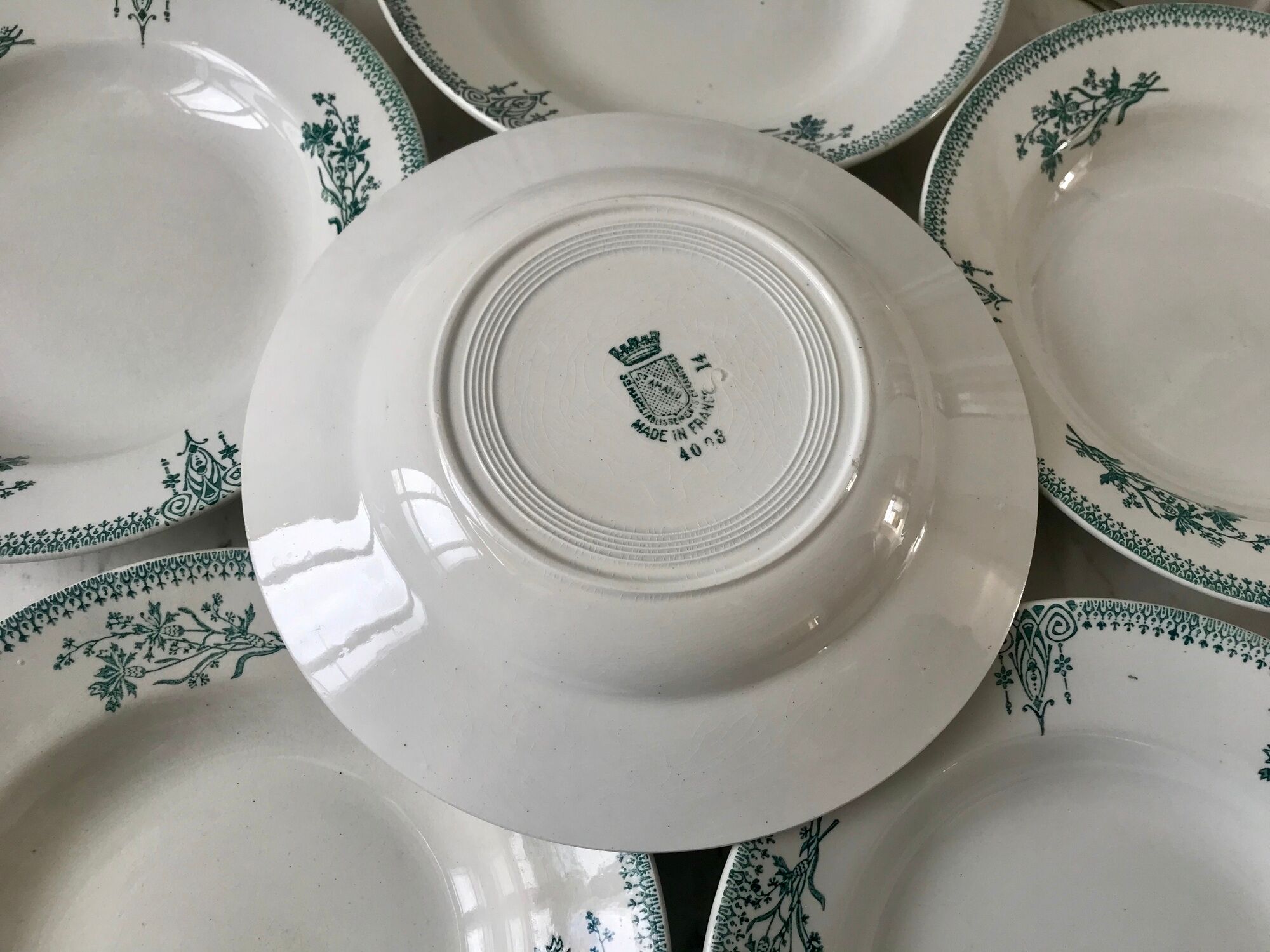 Lot of 6 hollow plates terre de fer saint-amand xixth