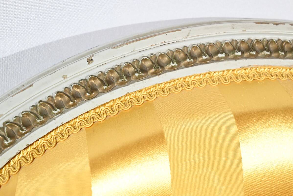 Pair of Cabriolet Armchairs, in rechampi wood, Louis XVI style – Late 19th century