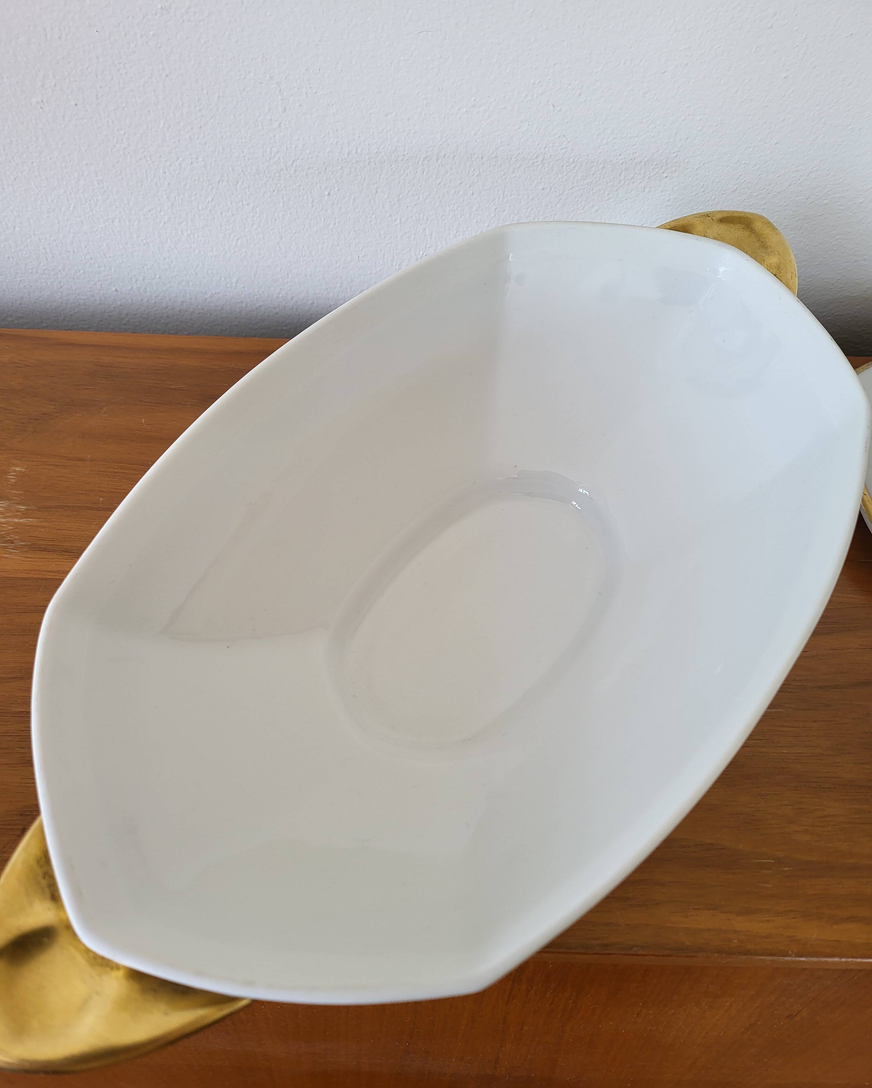 Vegetable dish in Limoges porcelain by Jean Boyer