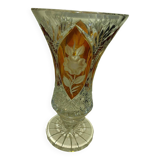 Bohemian crystal vase with foot