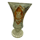 Bohemian crystal vase with foot