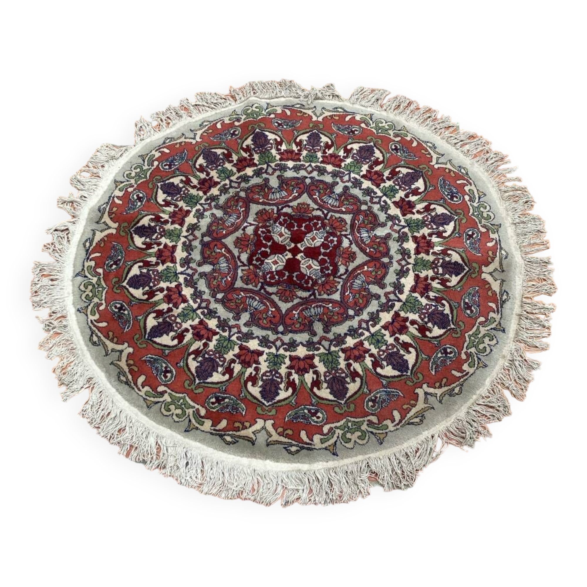 Round sinkiang wool rug