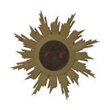 Large Deknudt Sunburst Gold Leaf Sun Mirror Sixties